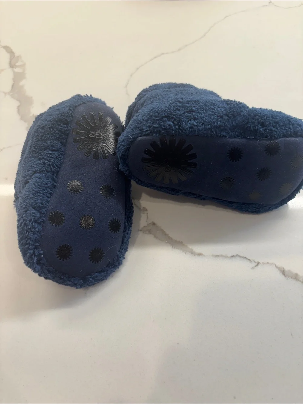 UGG Plush Navy Baby Walker Booties for Newborns